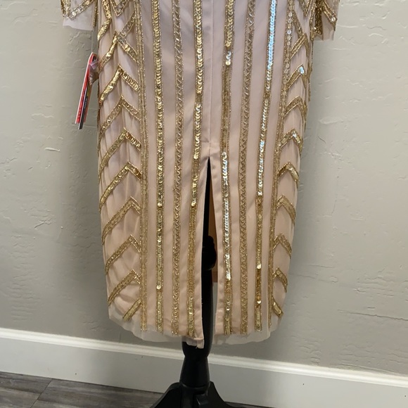 Gianni Bini Beige and Gold sequin cocktail dress never been worn - Picture 5 of 9